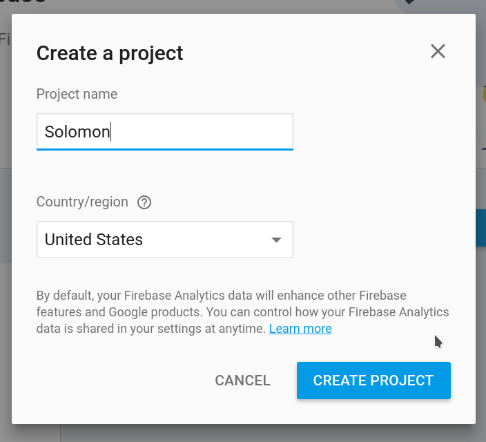 新建一个 Firebase 项目
